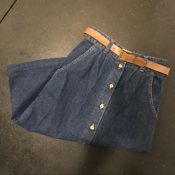 🎂Vintage jean skirt button front midi 6 USA🎂 - Picture 8 of 10